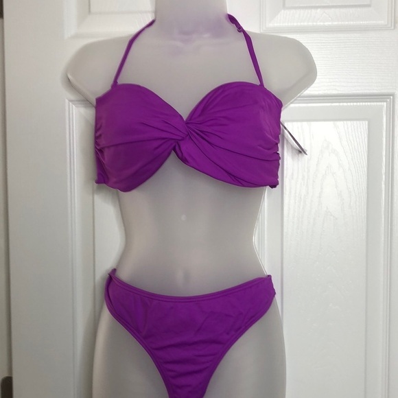 Atmosphere Bikini Purple Pink Two Piece Bikini Padded Removable Strap Top 14 - Picture 1 of 10